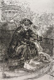 Man at Fountain by Isabel Bishop at William Chambers Art