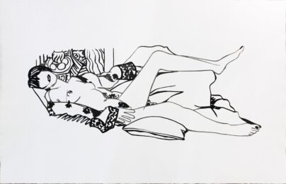 Monica Nude with Purple Robe by Tom Wesselmann at Hamilton-Selway Fine Art