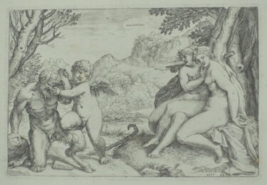 Omnia vincit Amor (Love conquers all) by Agostino Carracci at Jan Johnson Old Master Modern Prints