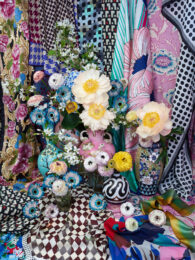 Peonies in Marrakesh (Silk Avenue Series) by Christopher Beane at Jim Kempner Fine Art