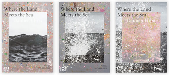 Hand Signed Where the Land Meets the Sea Set of Three Posters by Damien Hirst at Clifton Gallery