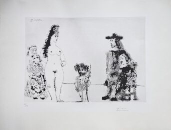 La Célestine présente sa pupille; avec un enfant au rameau d’olivier by Pablo Picasso at John Szoke Gallery