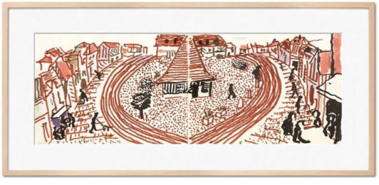 My Second Drawing of Beuvron-En-Auge by David Hockney at Dovehouse Contemporary