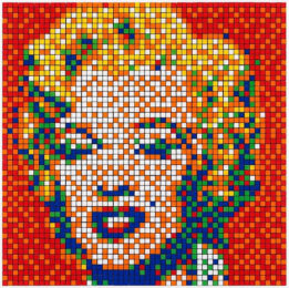 Rubik Shot Red Marilyn, NVDR1-4 by Invader at Clifton Gallery