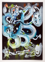 Wallflower Monotype (Blue/Yellow/Shimmer Black No. 3) by Catherine Howe at Manneken Press (IFPDA)