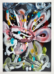 Wallflower Monotype (Rose/Yellow/Shimmer Black No. 3) by Catherine Howe at Manneken Press (IFPDA)