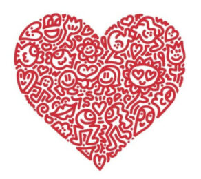 Mr Doodle Pop Heart – Holding Hands by Mr Doodle at Clifton Gallery