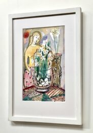 Narcissus and Owl Vase by Lydia Corbett at pgr fine art