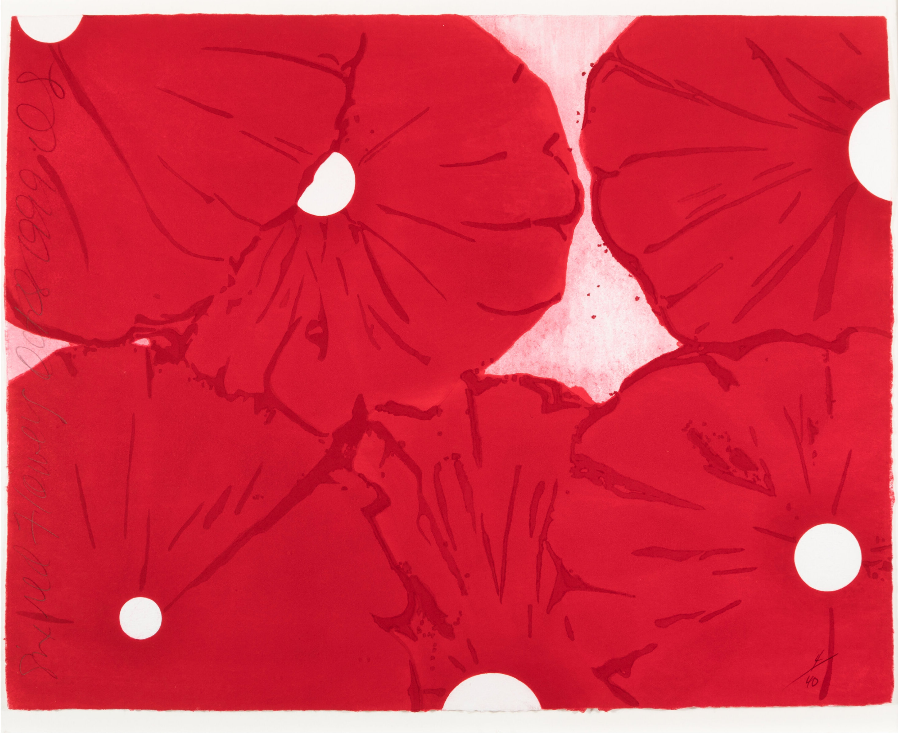 Six Red Flowers by Donald Sultan