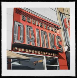 Boulevard Drinks by Robert Cottingham at Gary Lichtenstein Editions