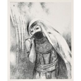 Elle tire de sa poitrine une éponge toute noire, la couvre de baisers by Odilon Redon at Sylvan Cole Gallery