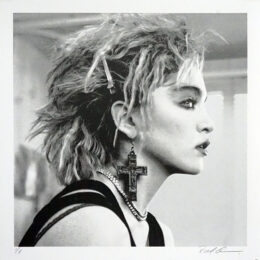 Madonna, NYC, 1983 (Grayscale) by Richard Corman at Gary Lichtenstein Editions