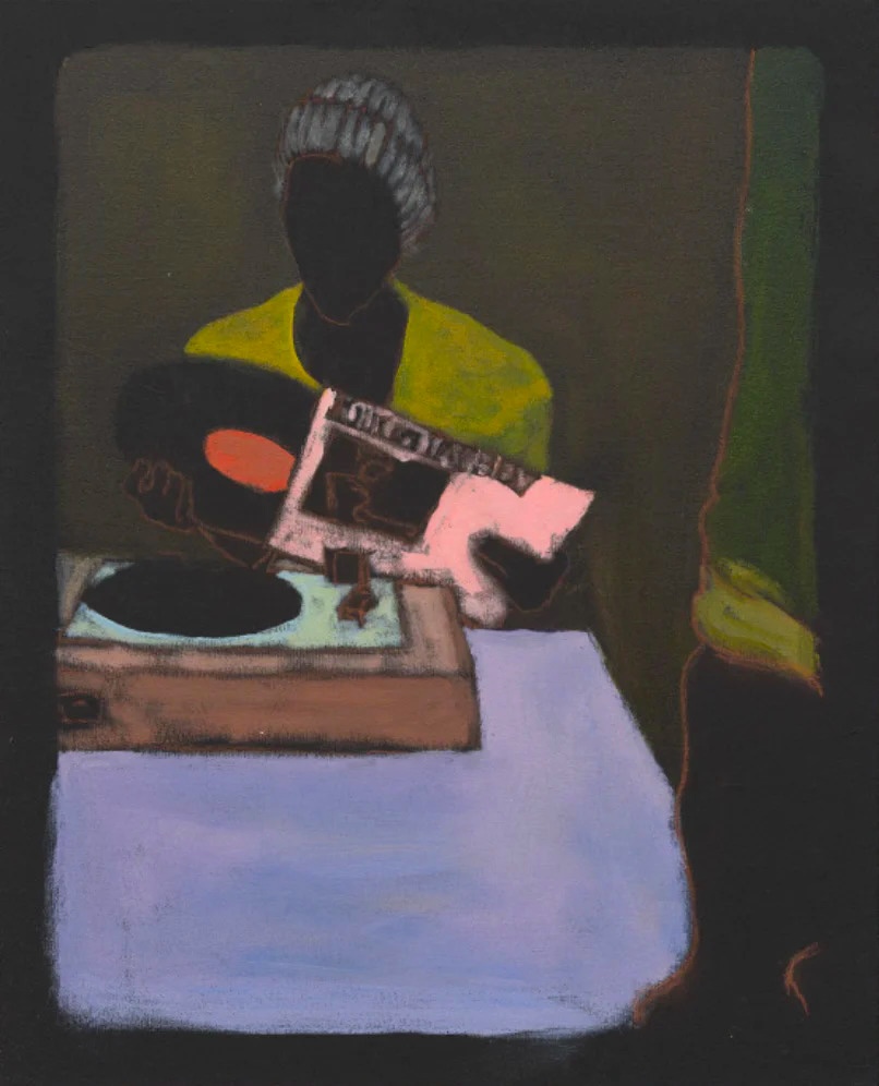 Playing Dub Records at Fima Post by Reggie Burrows Hodges