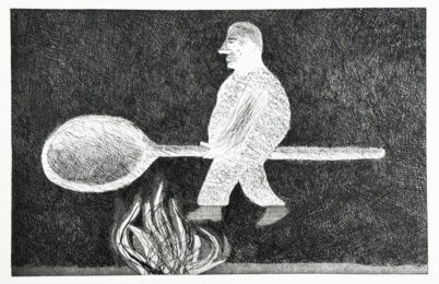 Riding around on a cooking spoon (Six Fairy Tales from the Brothers Grimm) by David Hockney at Petersburg Press