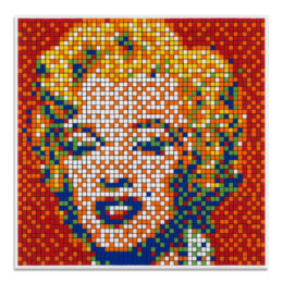 Rubik Shot Red Marilyn by Invader at MLTPL