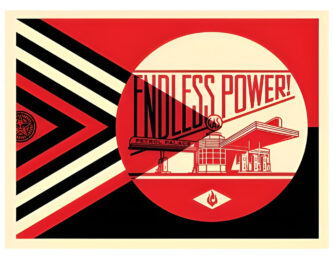 Endless Power Petrol Palace (Red) by Shepard Fairey at Dovehouse Contemporary