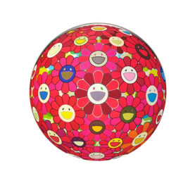 Flower Ball (3-d) Red Cliff by Takashi Murakami at Dovehouse Contemporary