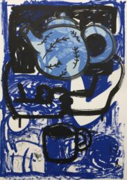 Invasion of Dixie Cup: Blue China by Gronk at Cirrus Gallery + Cirrus Editions Ltd.