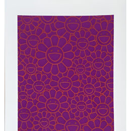 October Story Silkscreen (Orange Lavender Flowers) by Takashi Murakami at Dovehouse Contemporary