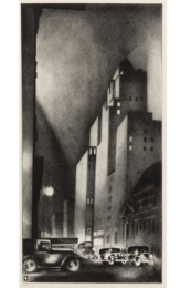 57th Street (Rubber Center) by Louis Lozowick at Catherine Burns Fine Art