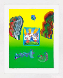 Cosmic Runner (unique mixed media on paper), 2009 by Peter Max at GallArt.com