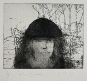 Self Portrait in a Flat Cap (weeds) fourth state by Jim Dine at Petersburg Press