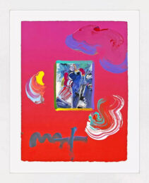 Statue Overpaint (unique mixed media on paper), 2010 by Peter Max at GallArt.com