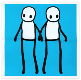 Stik Holding Hands Hackney Today – Blue by STIK at Clifton Gallery
