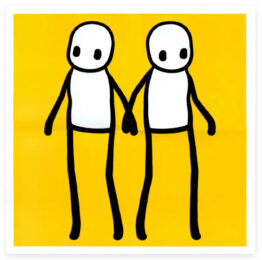 Stik Holding Hands Hackney Today – Yellow by STIK at Clifton Gallery