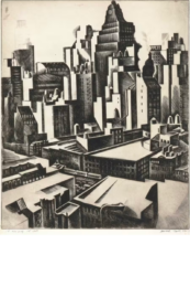 Times Square Sector by Howard Cook at Catherine Burns Fine Art