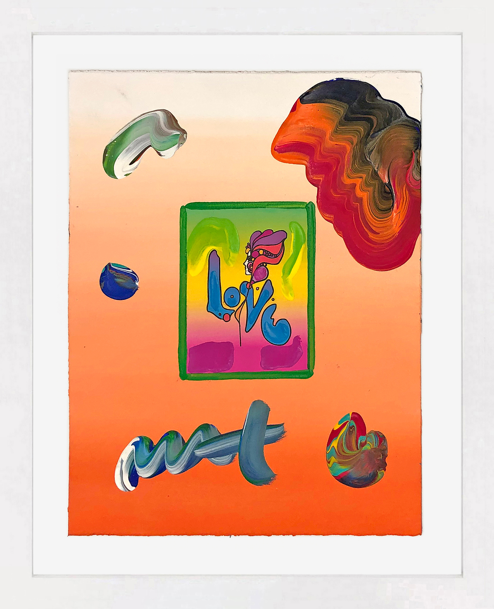 Love (unique mixed media on paper), 2009 by Peter Max