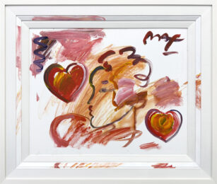Profile with Red Hearts (original painting on canvas) by Peter Max at GallArt.com