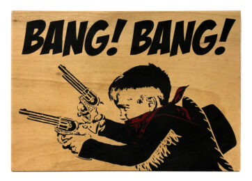 Bang! Bang! (original double sided on wood) by FAKE at GallArt.com