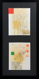 Call Them Eggheads & One Man Juggernaut (unique set of 2 collages) by Donald Baechler at GallArt.com