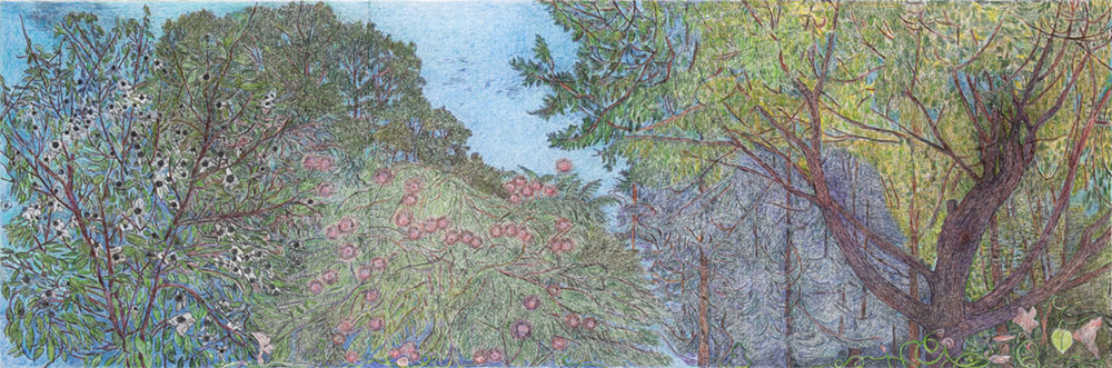 Treetops (Monoprint) by Nancy Friese