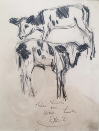 Sketch of Two Calves by george luks at William Chambers Art