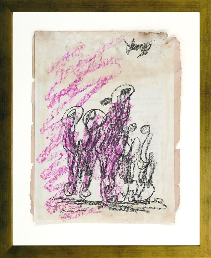 Drifters (original mixed media on paper) by Purvis Young