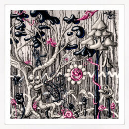 Furungle (Black), large framed archival print with diamond dust by Kenny Scharf at GallArt.com