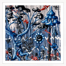 Furungle (Blue), large framed archival print with diamond dust by Kenny Scharf at GallArt.com