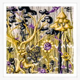 Furungle (Gold), large framed archival print with diamond dust by Kenny Scharf at GallArt.com