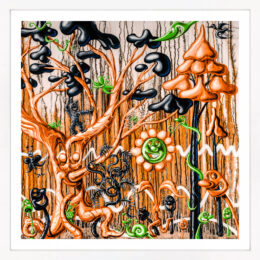 Furungle (Orange), large framed archival print with diamond dust by Kenny Scharf at GallArt.com