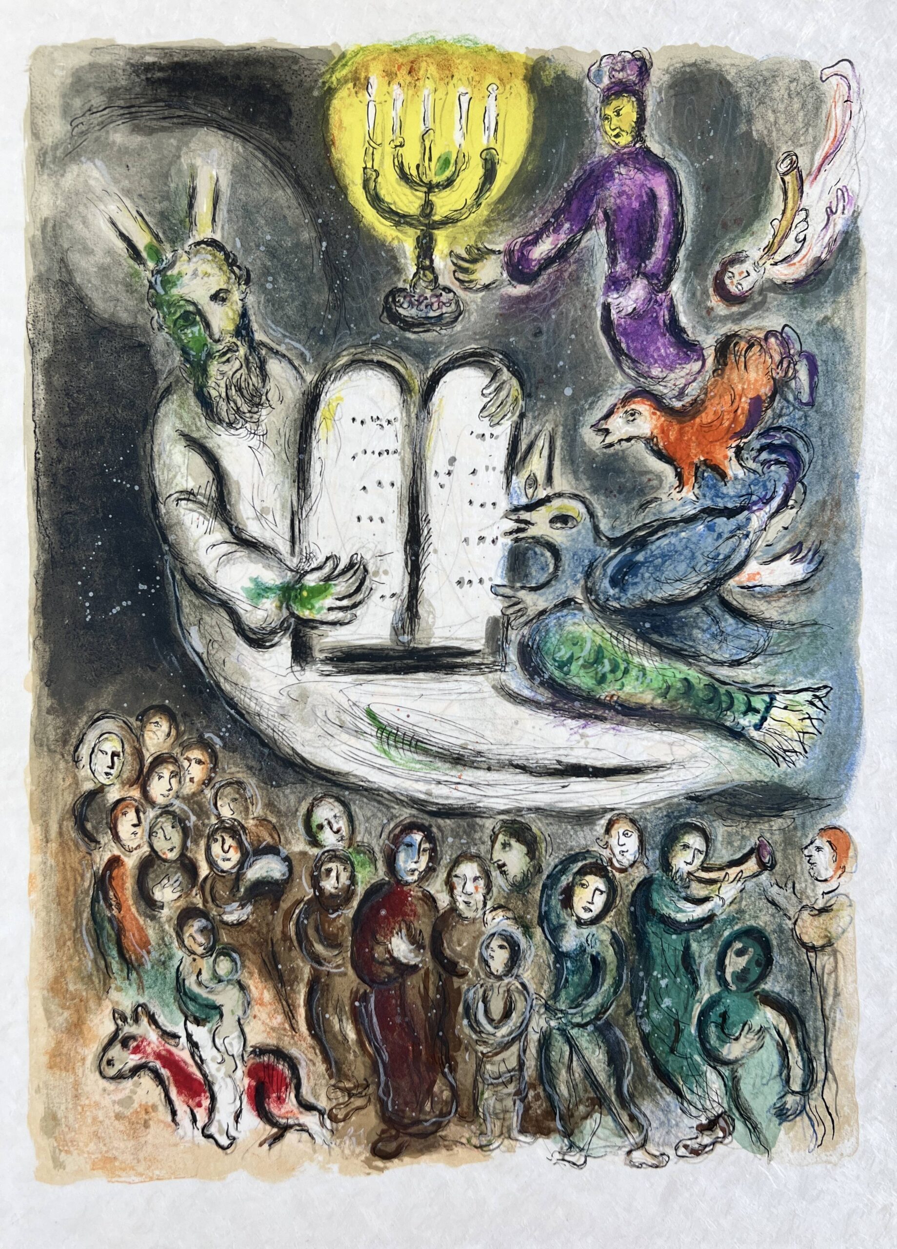 Moses then came and called for the Elders of the people by Marc Chagall