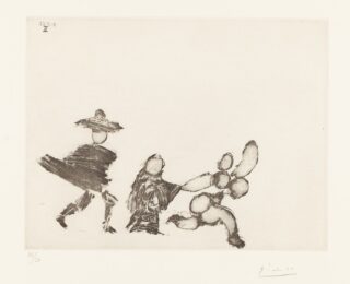 Pablo Picasso – Jeune fille fuyant, avec la célestine et un jeune homme by Pablo Picasso at Epicentrum Art Gallery