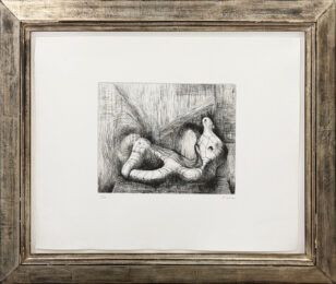 Reclining Figure: Piranesi Background II (hand signed etching) by Henry Moore at GallArt.com