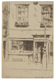 The Little Fish Shop, Chelsea Embankment (Maunder’s Fish Shop) by Theodore Roussel at Sylvan Cole Gallery