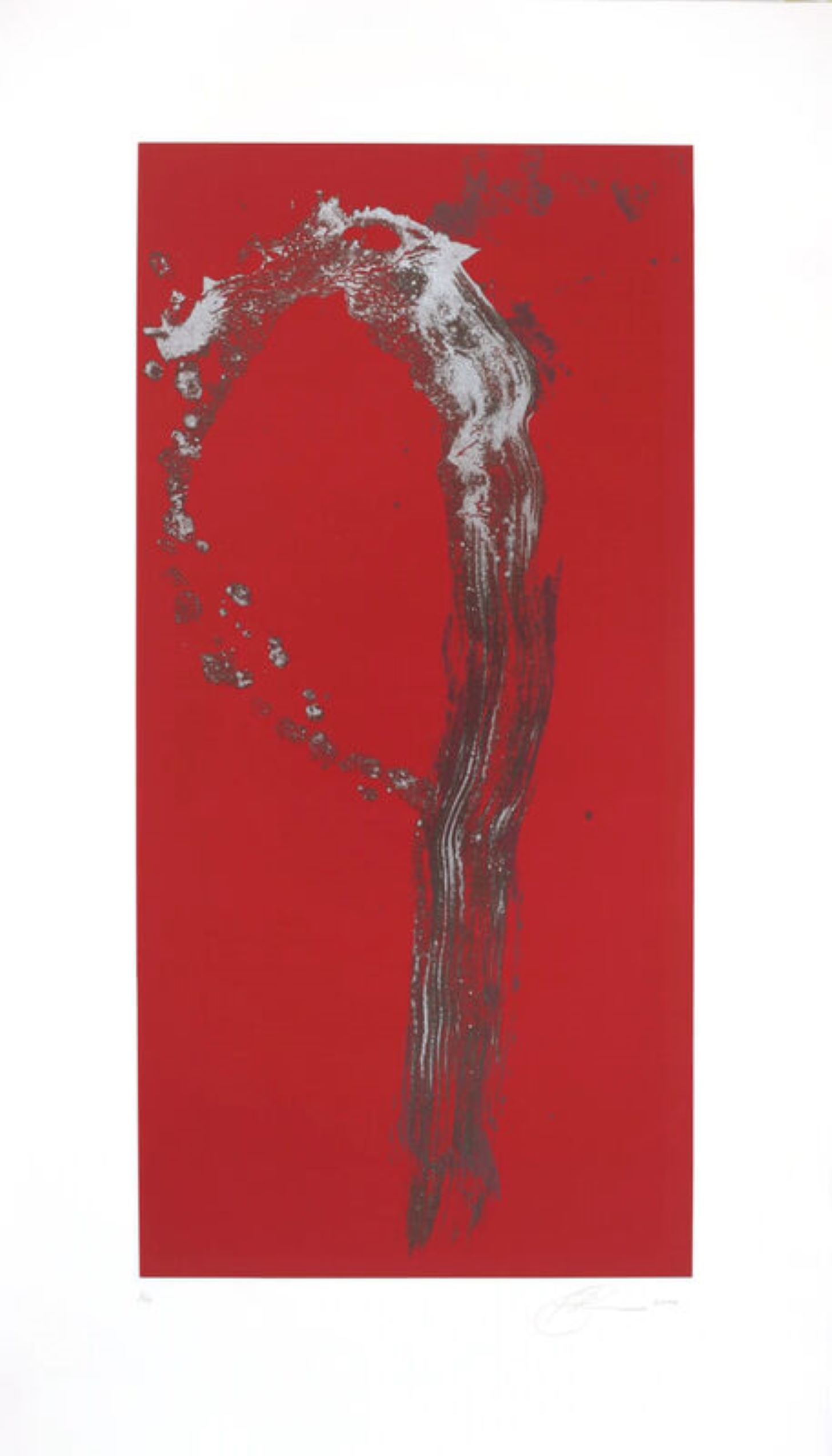 Big Red with Many Colors Dark Mark Waterfall by Pat Steir