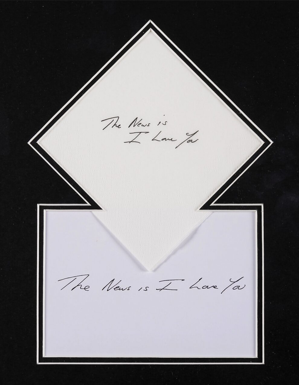 Tracey Emin The News Is I Love You, Black Frame by Tracey Emin