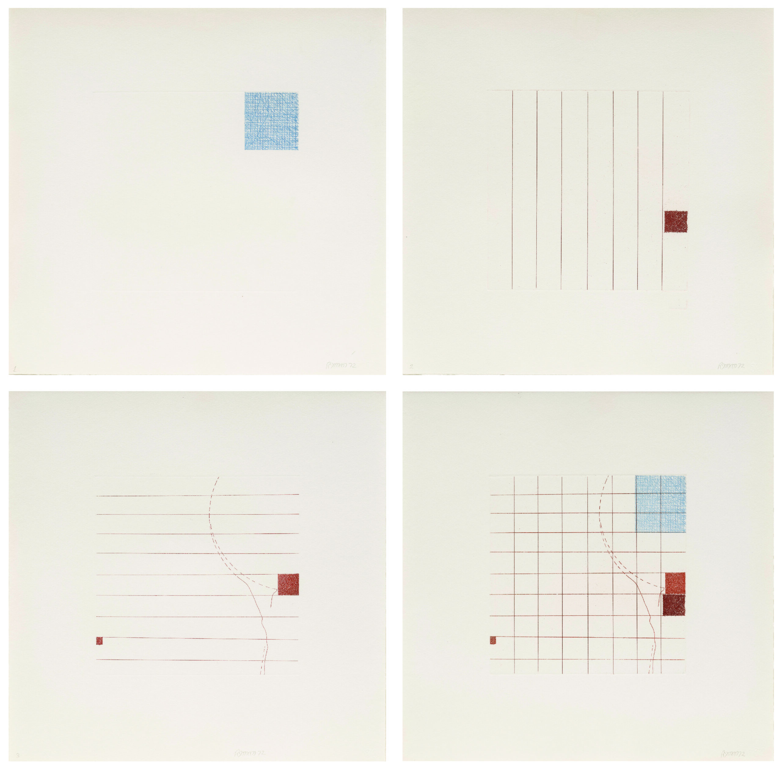 Etching in Four Parts by Robert Ryman