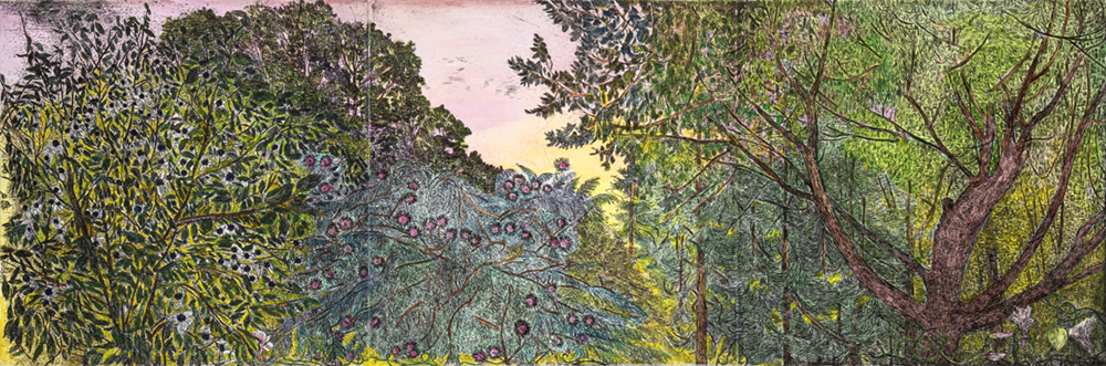 Treetops (Monoprint) by Nancy Friese