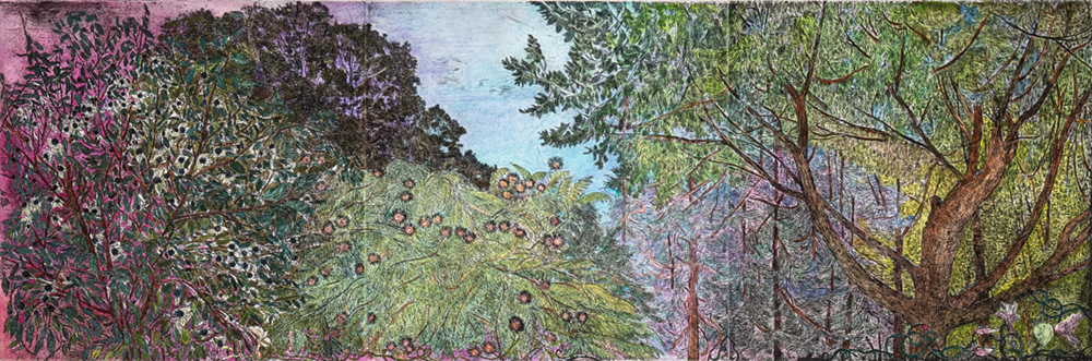 Treetops (Monoprint) by Nancy Friese